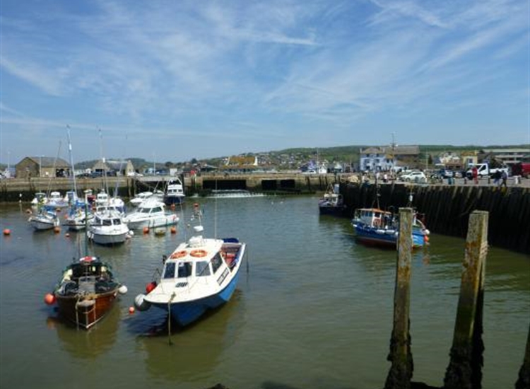 River sluice gates at the top of inner harbour