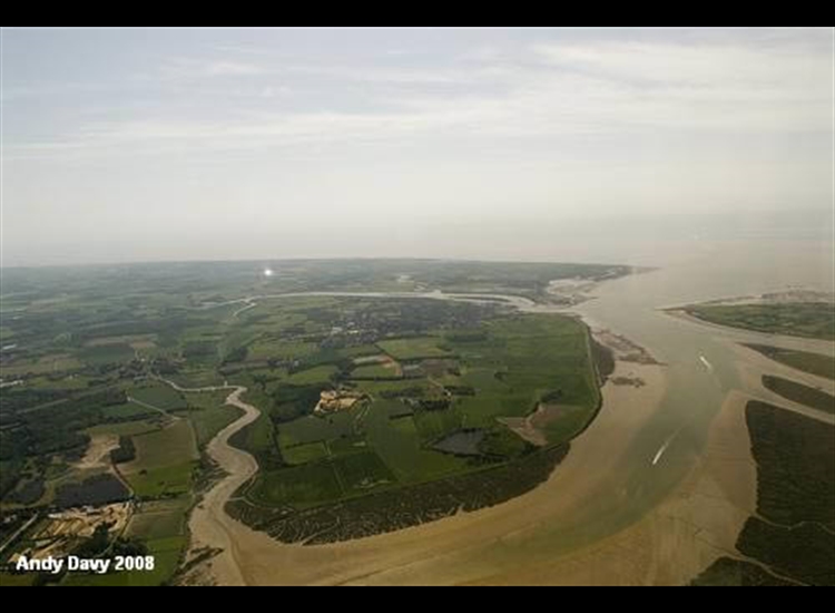 Aerial Photo looking  SSW from Wivenhoe area towards the mouth of the Colne