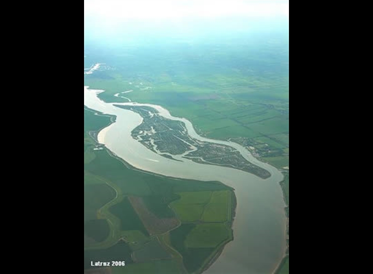 Aerial Photo of River Crouch and Bridgemarsh Island near Althorne, Essex