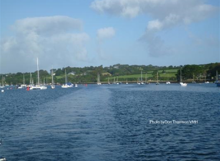 Penryn Channel further in with channel markers on left