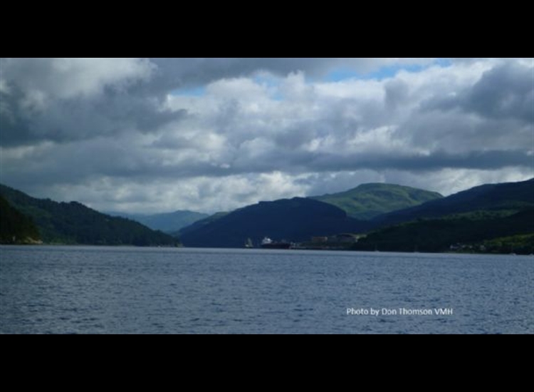 Looking up Loch Long towards Finnart Terminal
