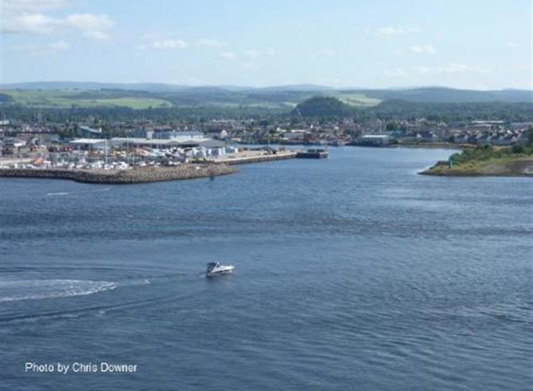 Entrance to River Ness with the Inverness Marina on left