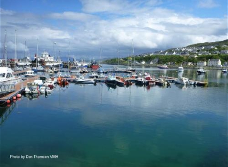 Mallaig harbour with the new pontoon berths