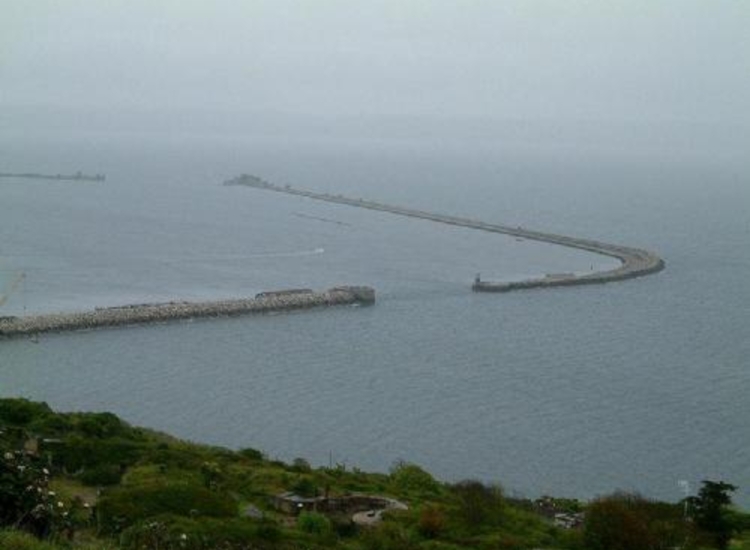 South Entrance, blocked by the sunken HMS Hood the East Ship Channel is Barred to Pleasure Craft