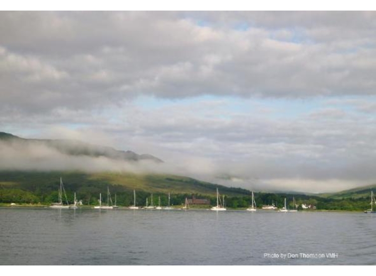Rum C. Yachts in Loch Scresort after the fog had lifted