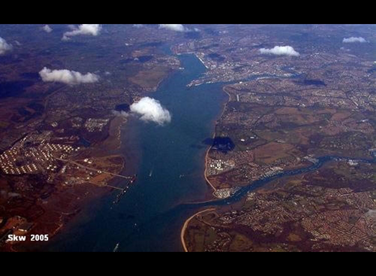 1.Aerial Photo of Southampton Water, showing River Hamble, Rivers  Itchen and Test