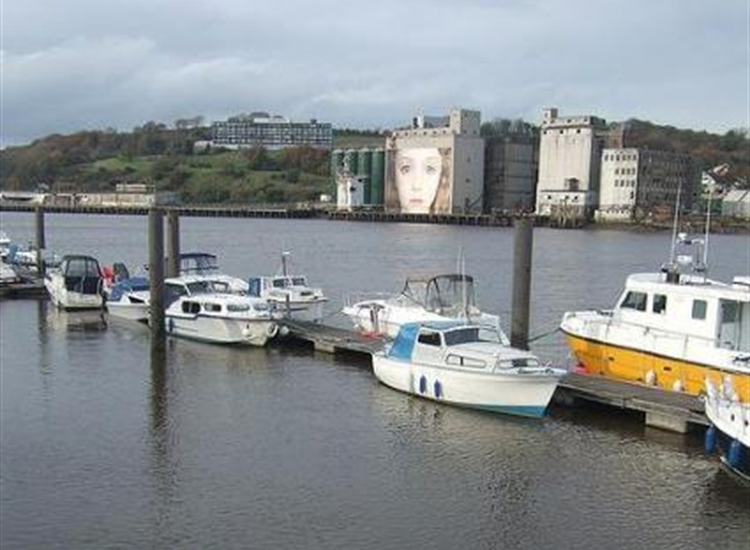 Waterford Marina pontoon 2 with Halls Jetty in background